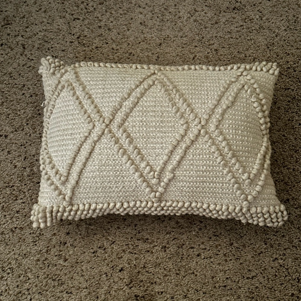 Textured Cream Throw Pillow